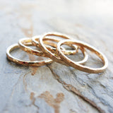 Five Golden Rings - GF Edition - Set of Hammered Gold Fill Stacking Rings