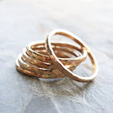 Five Golden Rings - GF Edition - Set of Hammered Gold Fill Stacking Rings