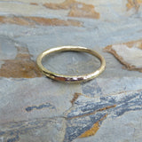 Hammered 14k Gold Wedding Band in Matte or Polished Finish