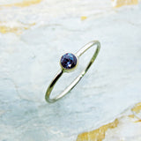 Tiny Alexandrite Ring in Solid 14k Yellow or White Gold: June Birthstone Stacking Ring