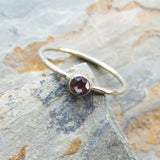 Tiny Alexandrite Ring in Solid 14k Yellow or White Gold: June Birthstone Stacking Ring