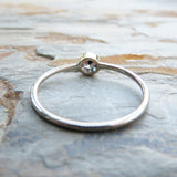 Tiny Alexandrite Ring in Solid 14k Yellow or White Gold: June Birthstone Stacking Ring