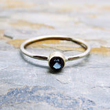 Tiny Alexandrite Ring in Solid 14k Yellow or White Gold: June Birthstone Stacking Ring