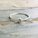 3mm Tiny Moissanite Ring in White Gold
