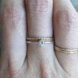 3mm Tiny Moissanite Ring in White Gold