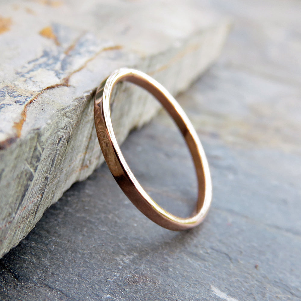 Skinny 14K Gold Ring – Lotus Stone Design