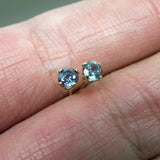 Tiny 14k Gold Alexandrite Earrings, 3mm Full Color Change Lab Grown Alexandrite Studs, Solid 14k June Birthstone Earrings, Faceted Round