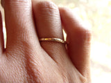Single Hammered Gold Fill Stacking Ring