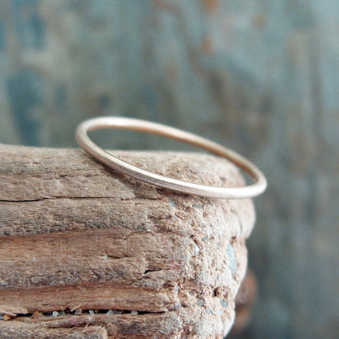 Tiny 14k Yellow Gold Stacking Band