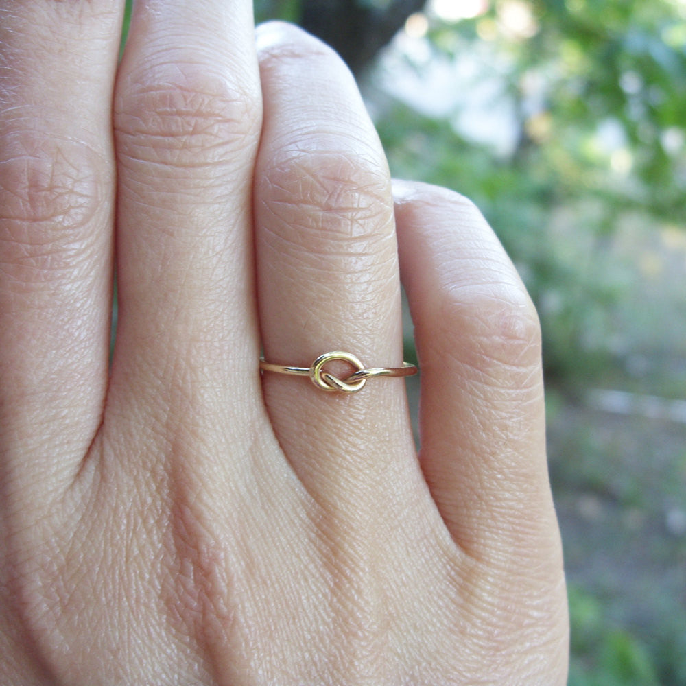 Solid 14k Gold Love Knot Promise Ring – brightsmith