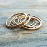14k Gold Stacking Rings Set