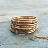 14k Gold Stacking Rings Set