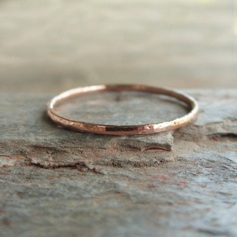 Tiny 14k Rose Gold Stacking Band
