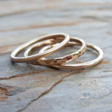 Single Hammered Gold Fill Stacking Ring
