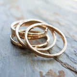 Five Golden Rings - GF Edition - Set of Hammered Gold Fill Stacking Rings