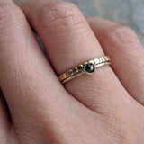 Solid 14k Gold Dots Stacking Ring, Eternity Band, or Wedding Band - Yellow or White Gold Thin Bead Band - Promise Ring - Flat Dots Band