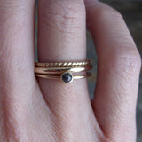 Tiny Gold Twist Band - Solid 14k Gold Eternity Ring - Thin Wedding Band, Anniversary Ring, Promise Ring, or Stacking Ring