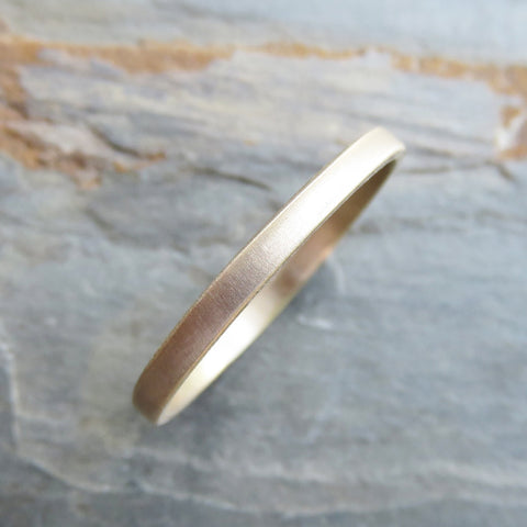 2mm Gold Wedding Band in Polished or Matte Finish