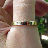 Rose Gold Wedding Band - 3mm Flat Wedding Ring in Solid 14k Gold - Polished or Matte Gold Wedding Ring