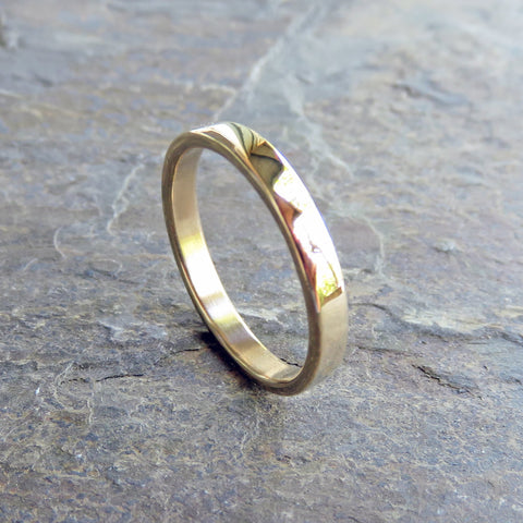 3mm Yellow Gold Wedding Ring, Polished or Matte