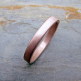 Rose Gold Wedding Band - 3mm Flat Wedding Ring in Solid 14k Gold - Polished or Matte Gold Wedding Ring