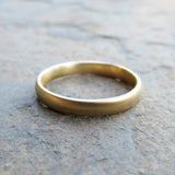Matte Gold Comfort Fit Wedding Band: 3mm Classic Domed Wedding Ring